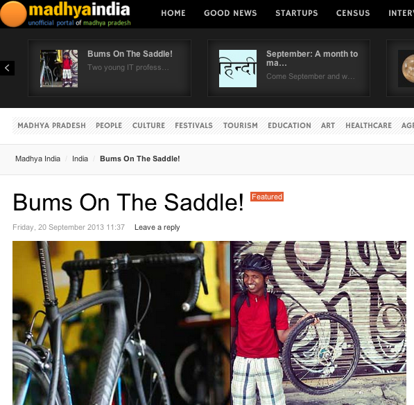 BumsOnTheSaddle featured on madhya India
