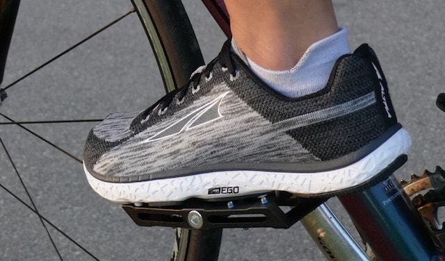 Running shoes on a cycle